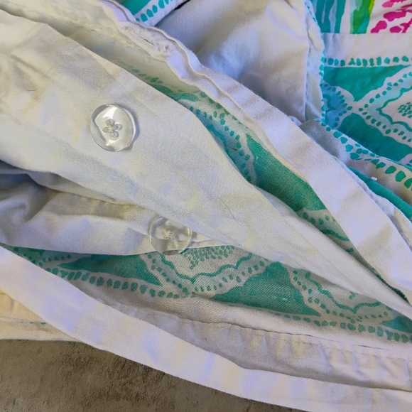 Lilly Pulitzer Pottery Barn Orchid Border Duvet Cover Set King Sized Tropical - Picture 10 of 16